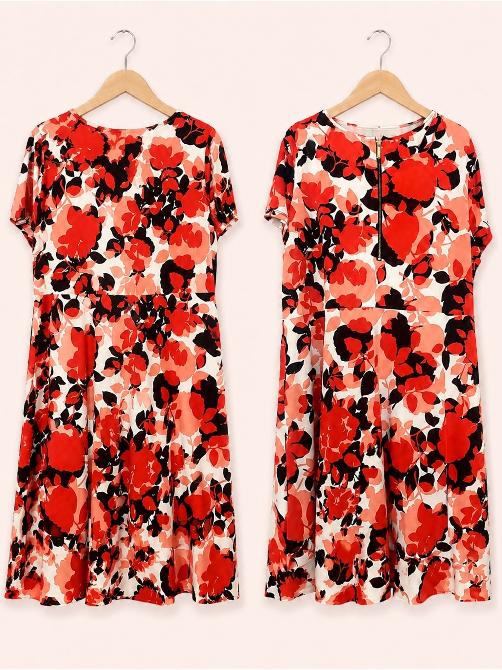 Michael Kors Dark Brown Orange Peach Floral Dress Plus Size 3X